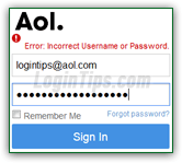 Reset a forgotten AOL password