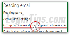 Turn off group by conversation view (thread) in Hotmail