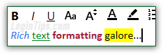 Rich text formatting options in Hotmail / Outlook.com