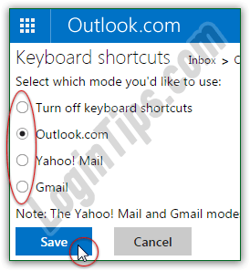 shortcut to save as in outlook