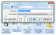 Export Yahoo contacts to CSV file or vCard