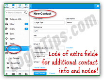 Create new contacts in AOL Mail address book