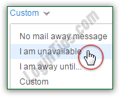 Create out-of-office mail away message in AOL Mail