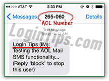 Send SMS text messages from AOL Mail