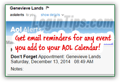 Send yourself reminders from the AOL Calendar!