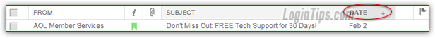 Sort email messages in AOL Mail