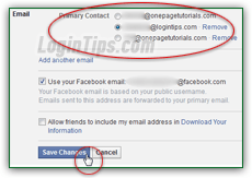 Change primary email address on Facebook