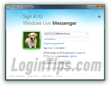 Windows Live Messenger sign in
