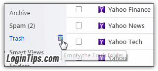Delete email messages in Yahoo Mail