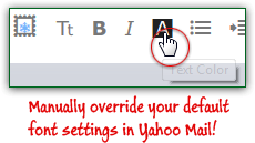 change font yahoo mail