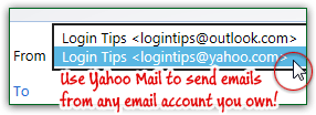 Send messages from different email account in Yahoo Mail!